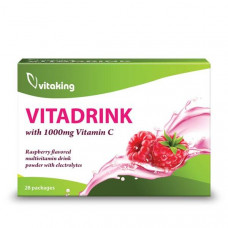 VitaDrink multivitamin italpor, málna ízesítésű, 8.8g, 28 adag, Vitaking